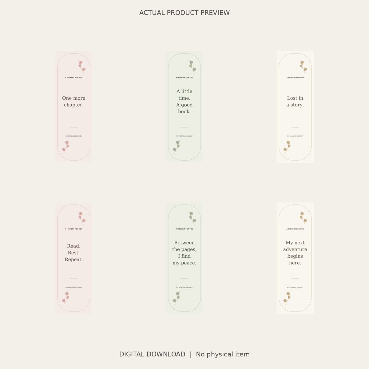 My Reading Journey Botanical Bookmark Set