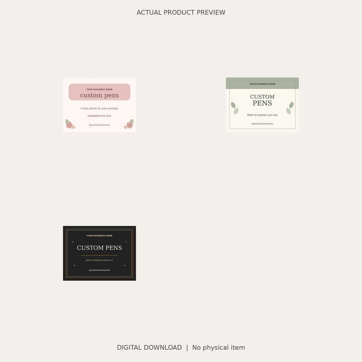 Three-Style Folding Pen Topper Template Collection