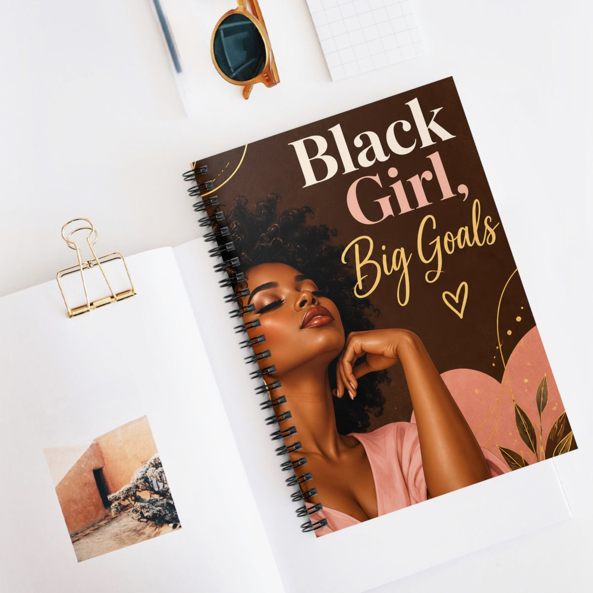 Black Girl Big Goals Spiral Notebook