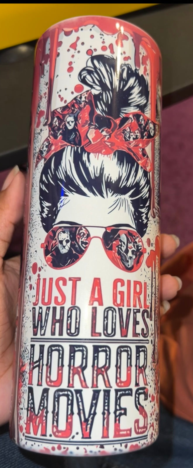 20 oz Just A Girl Who Loves Horror Movies