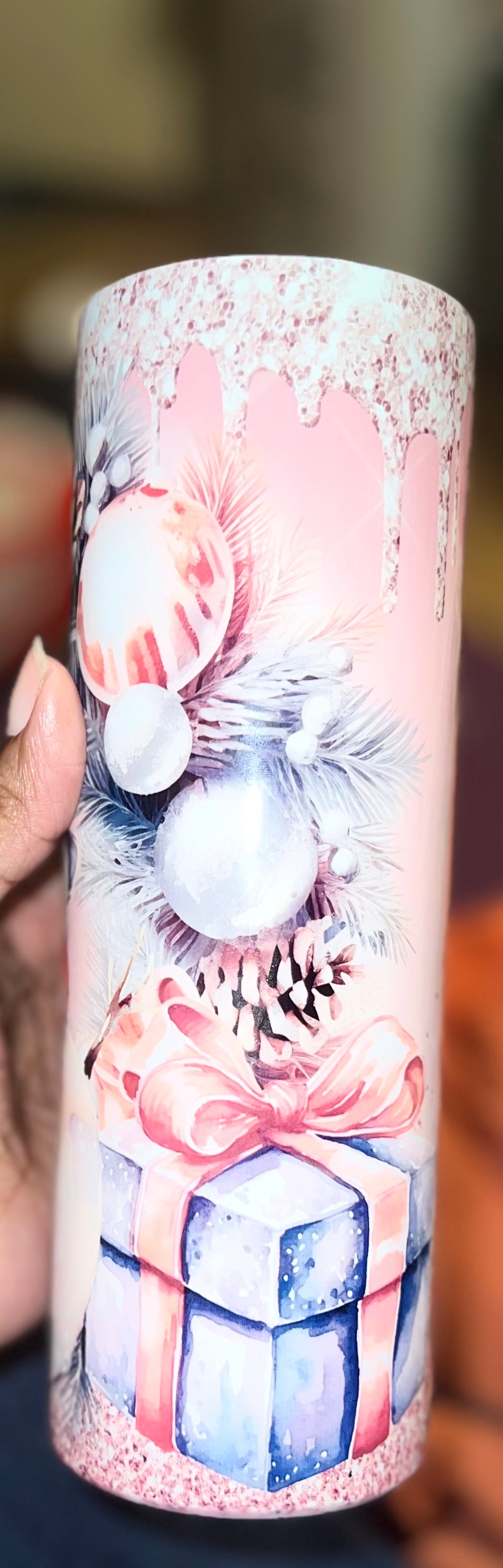 Pink Snowman 20 oz Tumbler