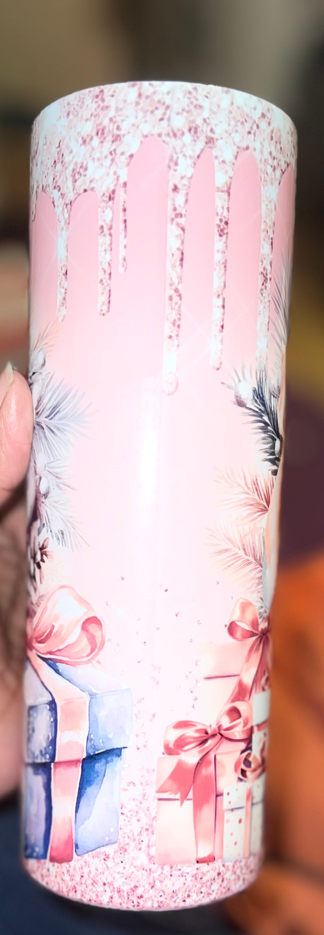 Pink Snowman 20 oz Tumbler