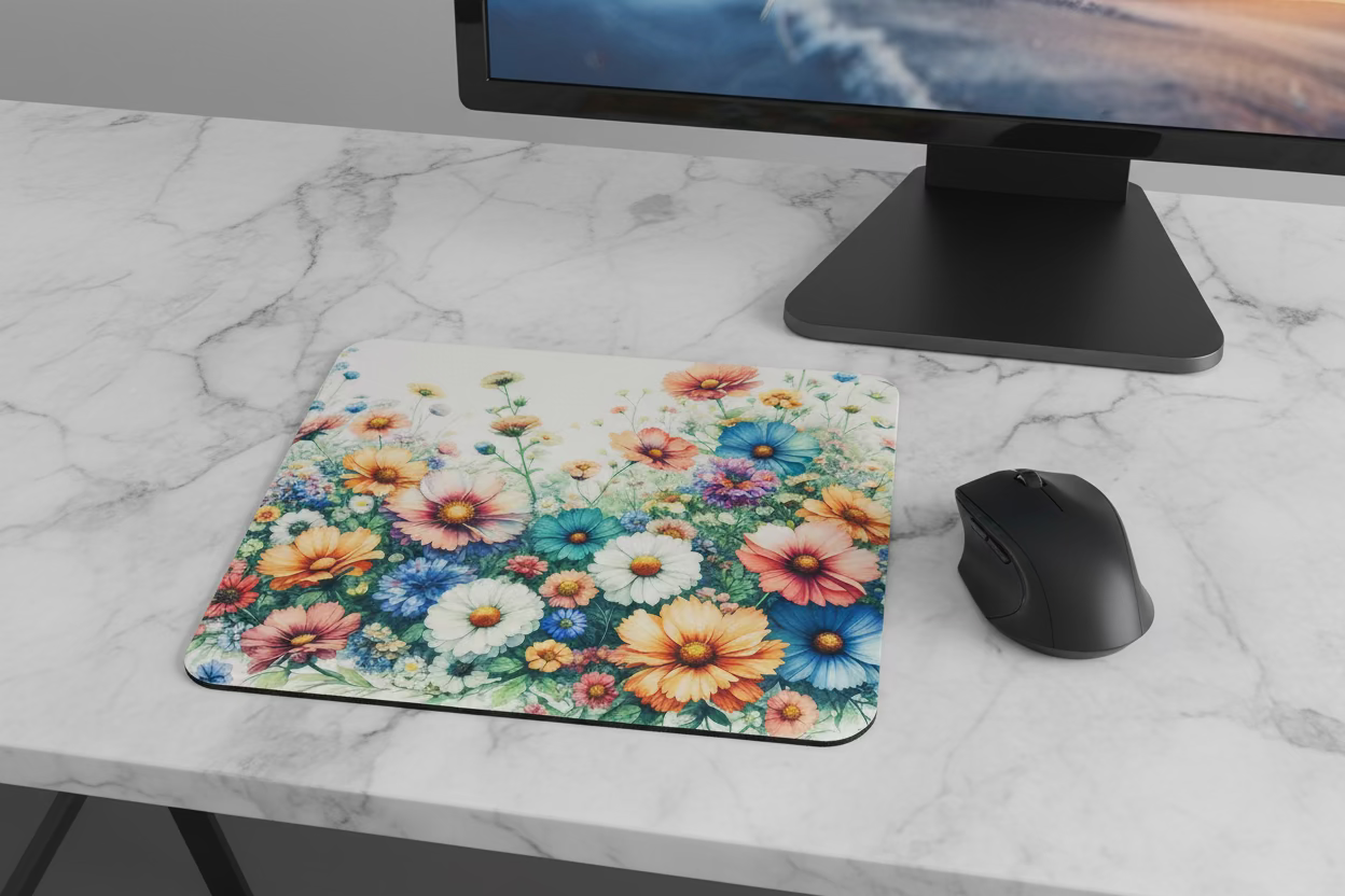 Watercolor Flowers Mouse Pad