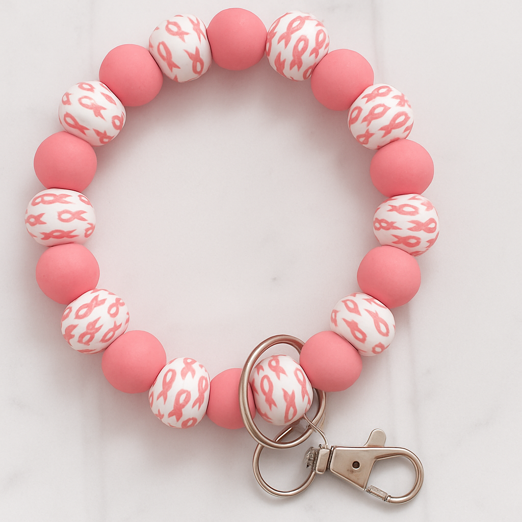 Pink Ribbon Wristlet