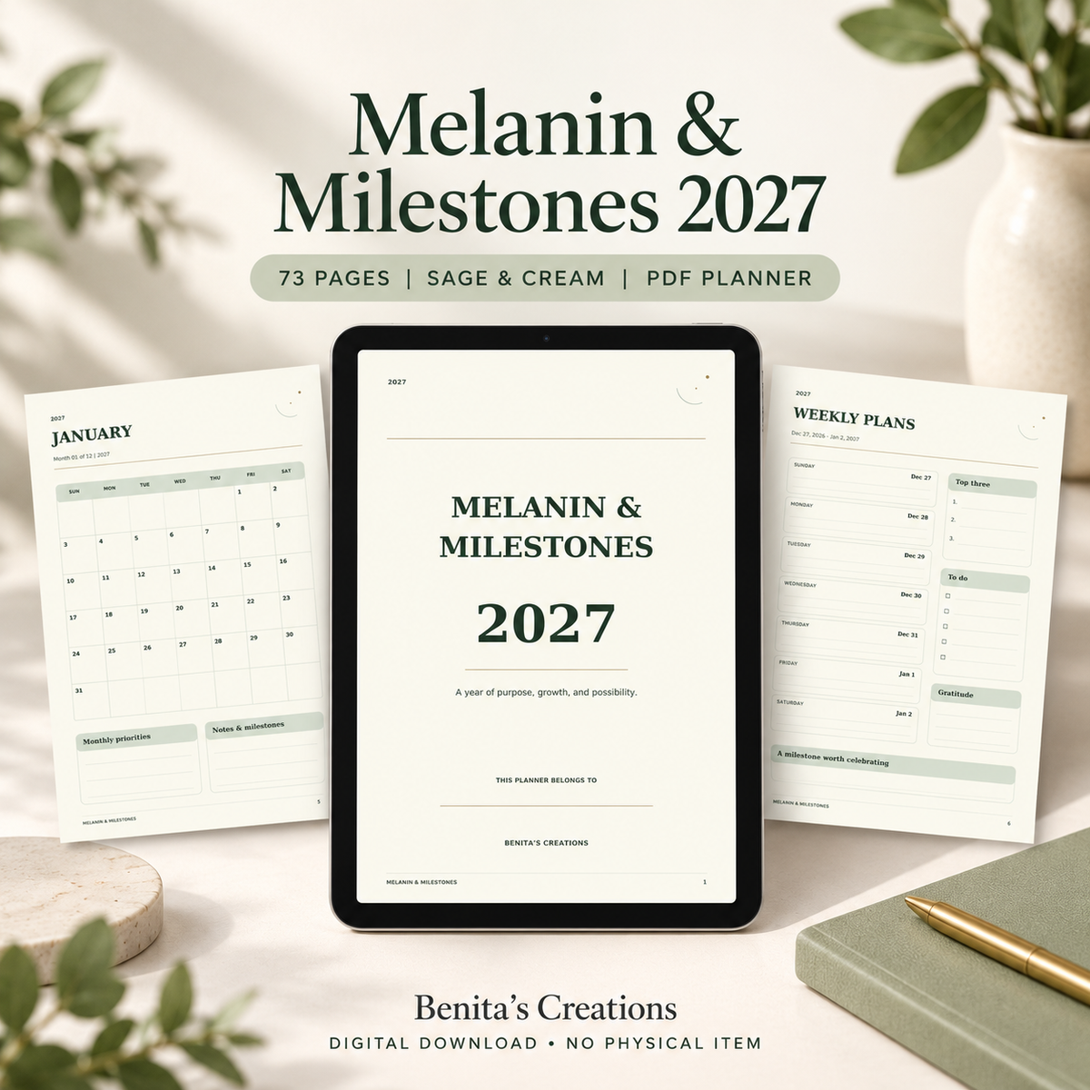Melanin & Milestones 2027 Sage Planner