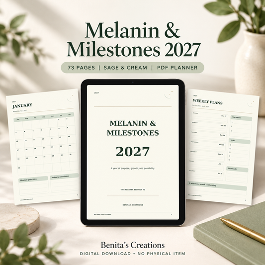 Melanin & Milestones 2027 Sage Planner