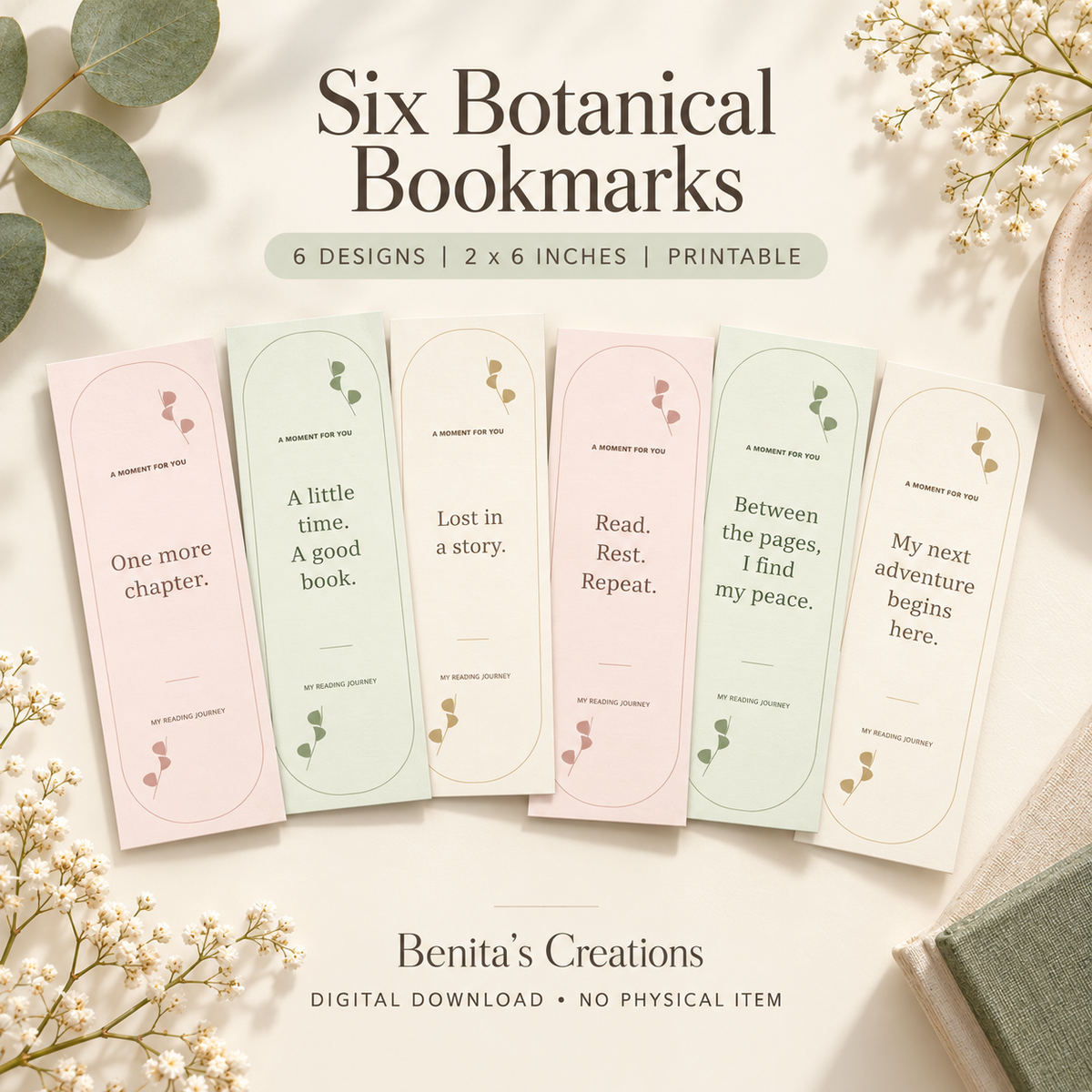 My Reading Journey Botanical Bookmark Set