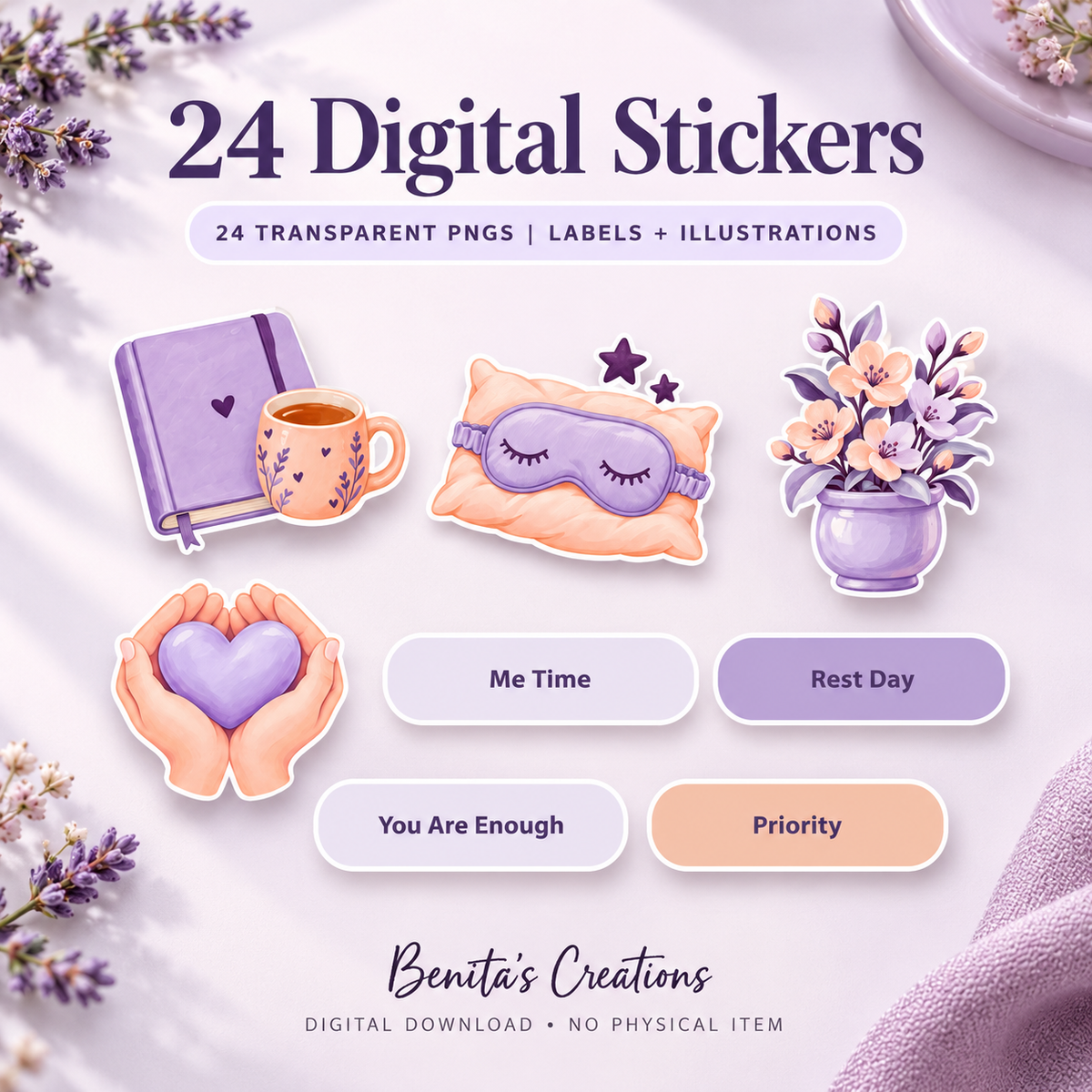 A Little Space for Me Digital Sticker Pack