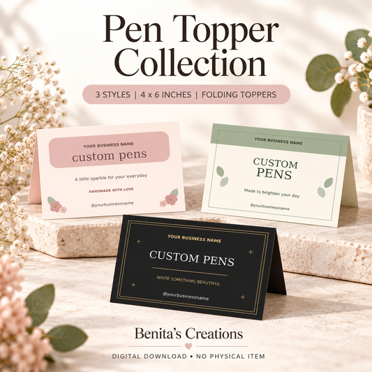 Three-Style Folding Pen Topper Template Collection