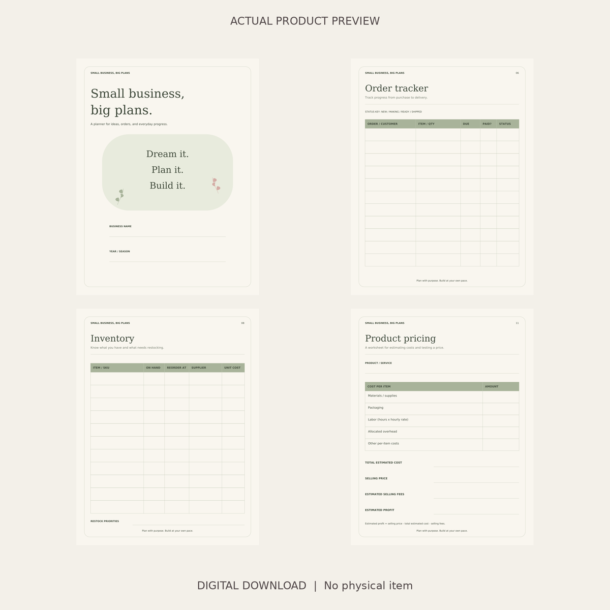 Small Business, Big Plans Printable Planner