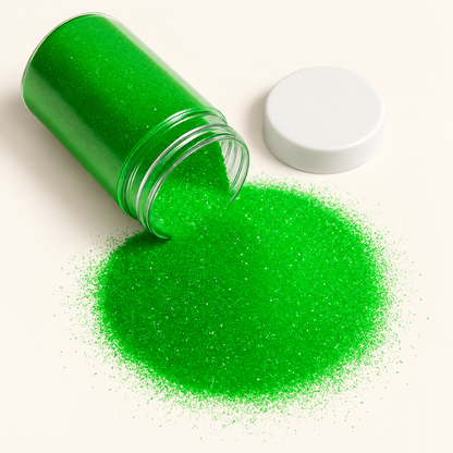 Lime Lightning — iridescent lime green fine glitter, view 1