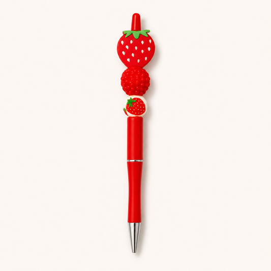 Strawberry Beaded Pen