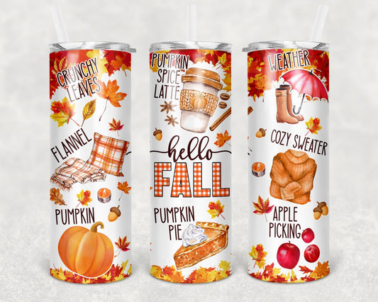 Gobelet à sublimation Hello Fall de 20 oz